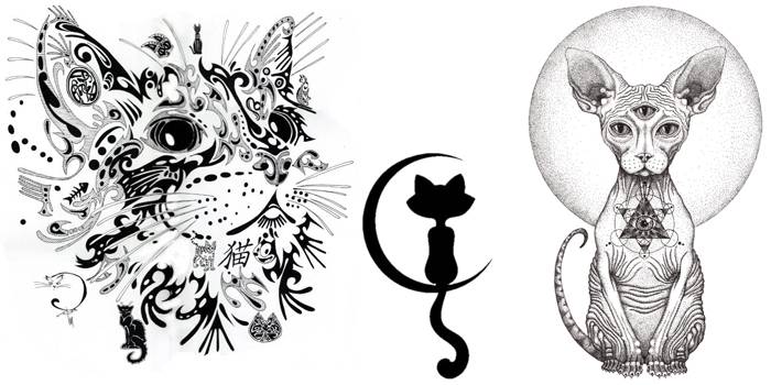 Варианты татуировок с кошками