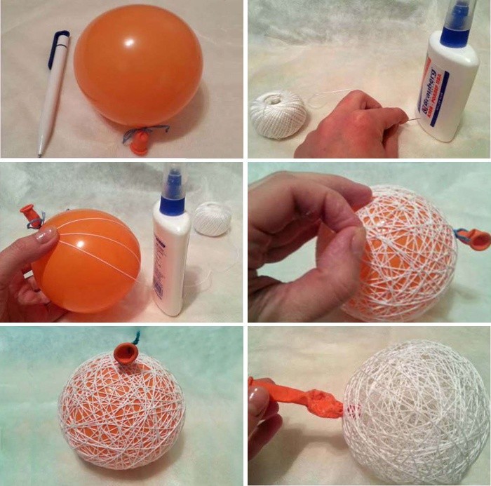 Как сделать шарик из ниток инструкция