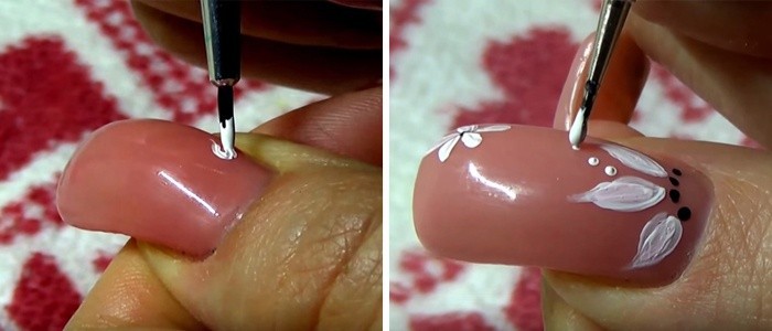 Дизайны акриловыми красками на ногтях