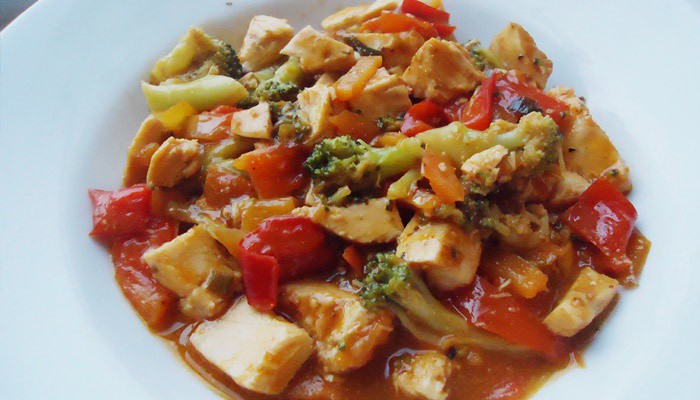 Овощи с курицей рецепт