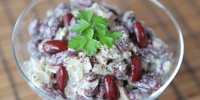 Салат с фасолью и грибами рецепты с простые и вкусные Салат с фасолью и грибами рецепты с простые и вкусные