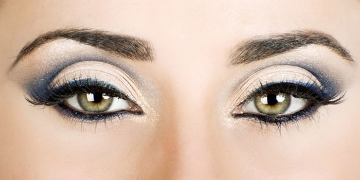 Вечерний макияж для серо зеленых глаз
