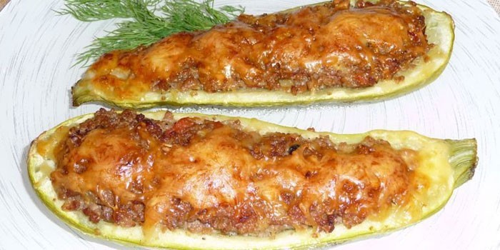 Кабачок лодочкой с фаршем в духовке рецепты с пошагово