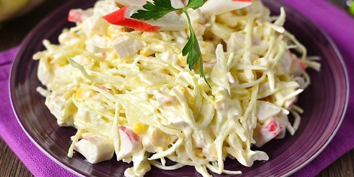 Салаты с крабовыми палочками и капустой рецепты с простые