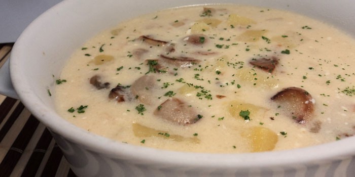 Рецепт супа с плавленным сыром и грибами