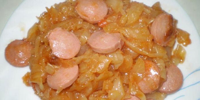 капуста тушеная с сосисками рецепт капуста тушеная с сосисками рецепт
