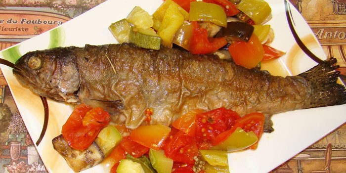красная рыба в духовке с овощами рецепт