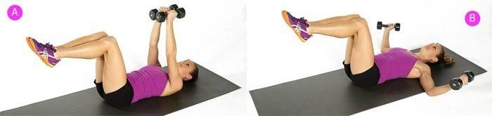 Упражнение с поднятием рук и ног