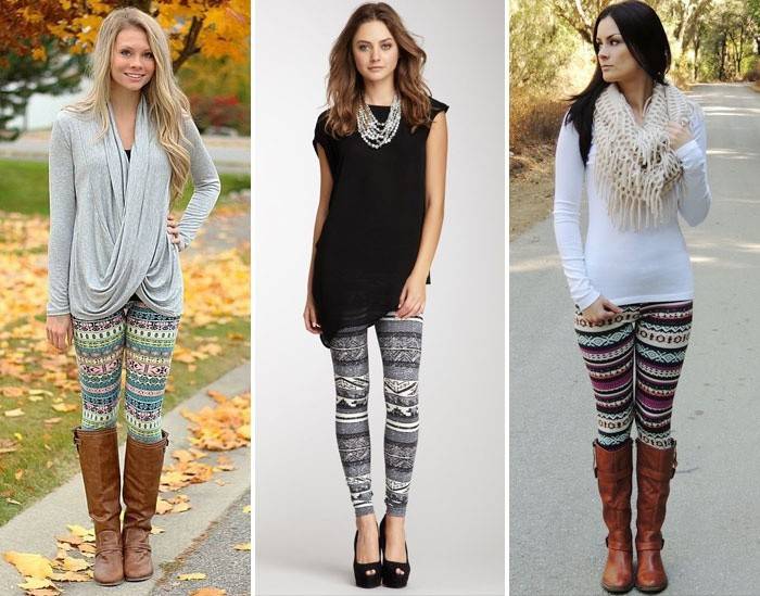 Модные обтягивающие брюки в орнаменте