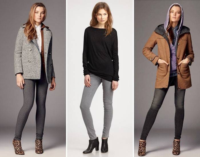 Модные серые обтягивающие штаны 2017