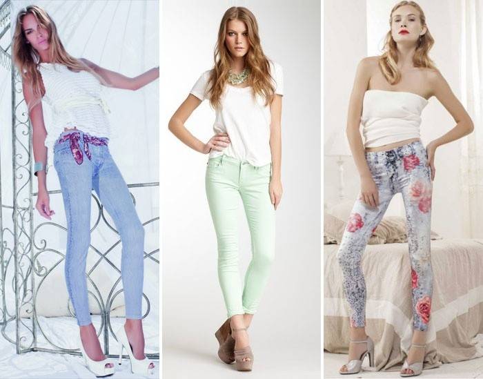 Модные джинсовые леггинсы 2017