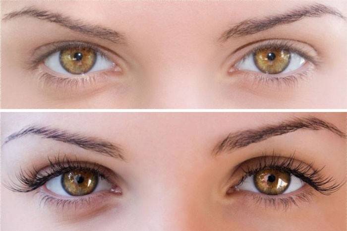 Фото до и после наращивания 3D-lashes
