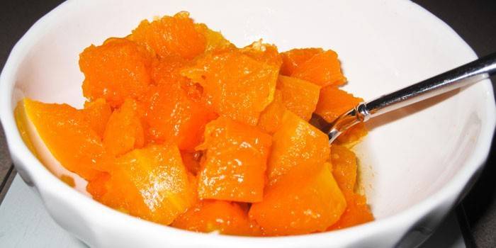 Кусочки тыквы, приготовленные на пару