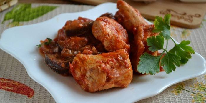 Чахохбили из курицы с баклажанами
