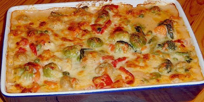 Из овощей с мясным фаршем