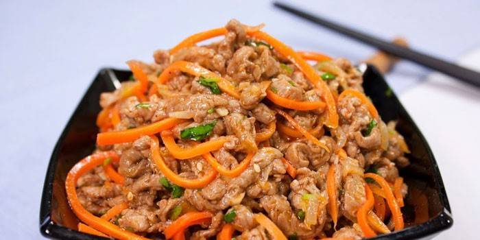 Хе из мяса с морковью