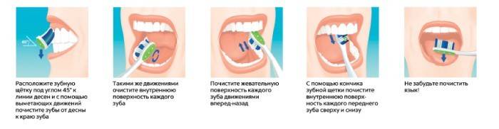 Последовательность чистки зубов