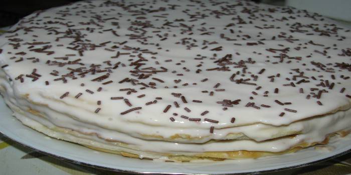 Домашний торт Молочная девочка с творожным кремом