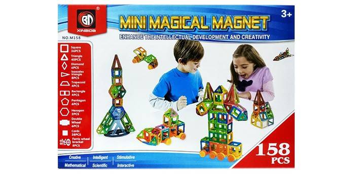Магнитный конструктор Mini Magical Magnet M158 в упаковке