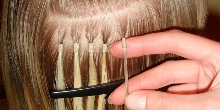 Процедура наращивания волос