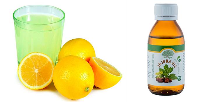 Лимонный сок и масло жожоба