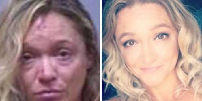 Женщина до и после злоупотребления алкоголем