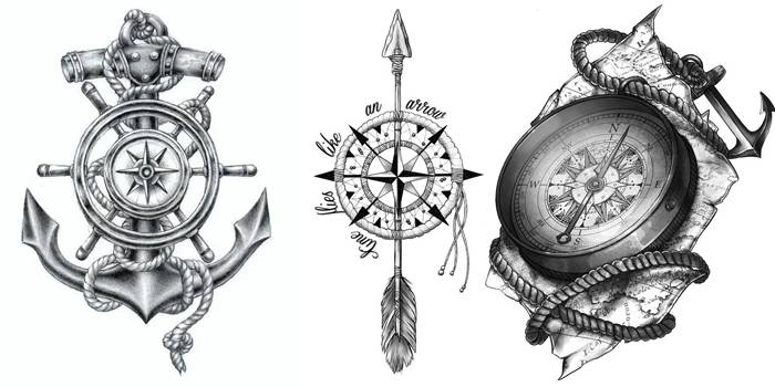 Три варианта компасов 