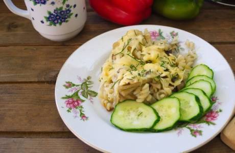 Макароны с грибами