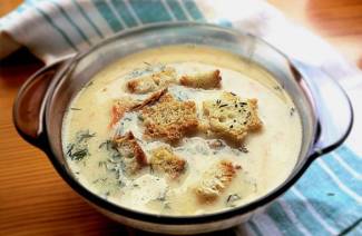 Сырный суп с шампиньонами