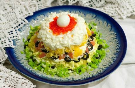 Салат Жемчужина с икрой