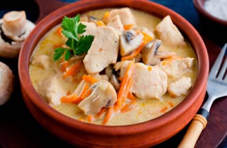 Куриная грудка с грибами