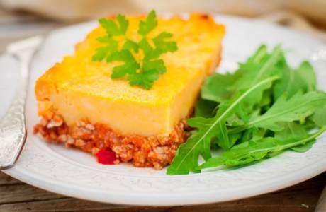 Запеканка с пюре и фаршем