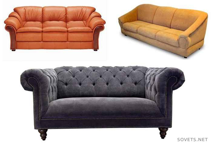 разнообразие материалов обивки дивана