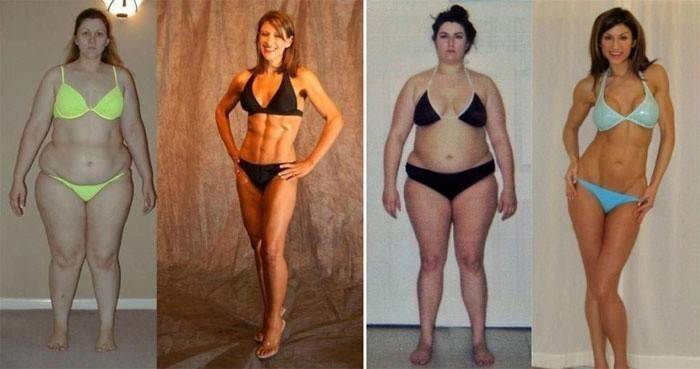 Девушки до и после похудения