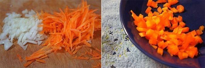 Нарезка моркови и лука
