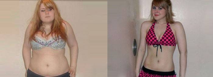 Девушка до и после похудения