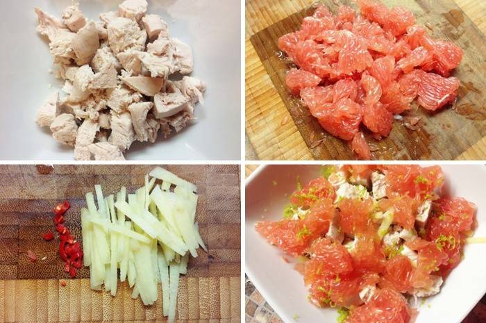Как приготовить Тайский салат с куриной грудинкой и грейпфрутом