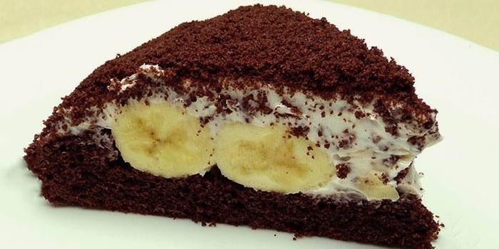 Шоколадный банановый торт