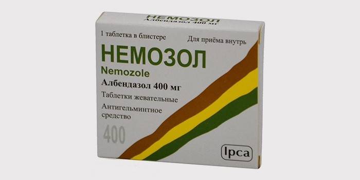 Таблетки Препарат Немозол для взрослых при аскаридозе