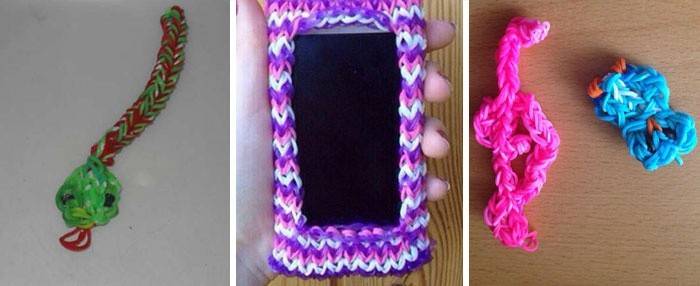 Плетение чехлов, брелоков для телефона из резинок