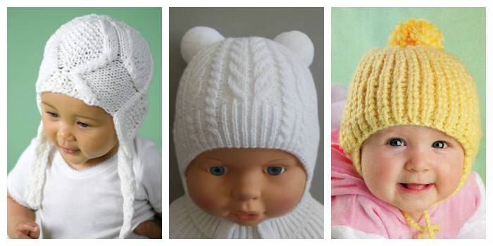 Вязаные шапочки для малышей