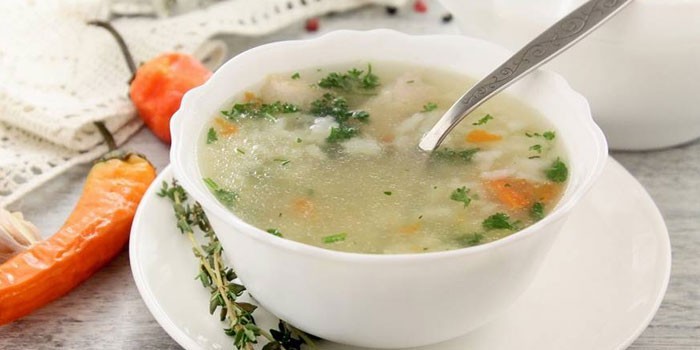 Овощной суп с рисом