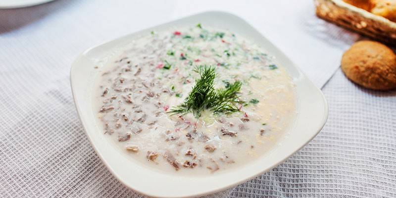 Окрошка с языком
