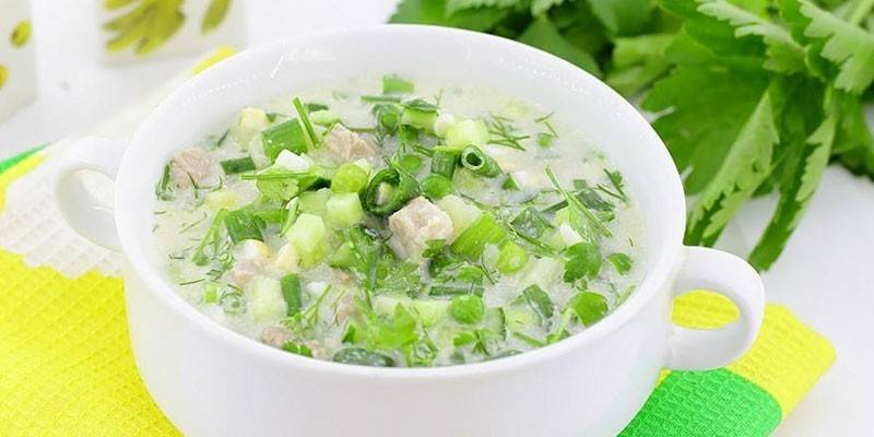 Холодный суп с зеленым горошком