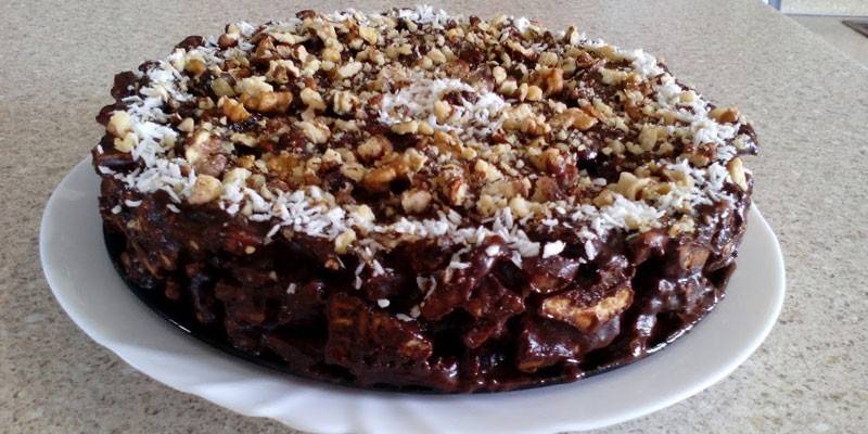 Шоколадный торт из печенья