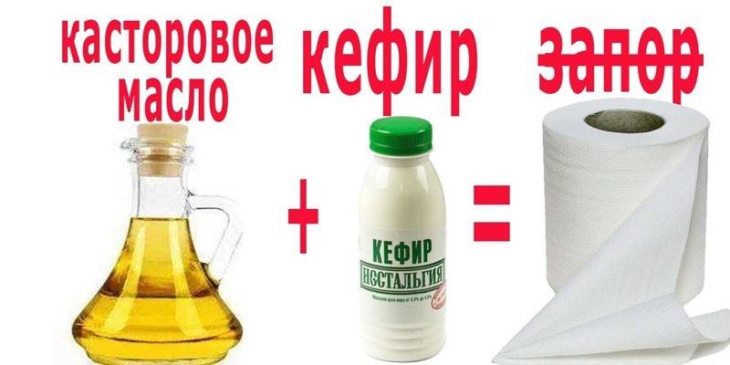 Касторовое масло с кефиром при запоре