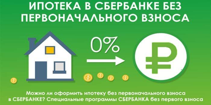Ипотека без первоначального взноса в Сбербанке