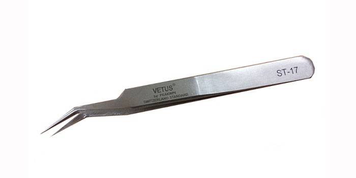 Пинцет скошенный Vetus ST-17