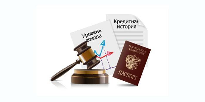 Судейский молоток, паспорт, справка о доходах и кредитная история