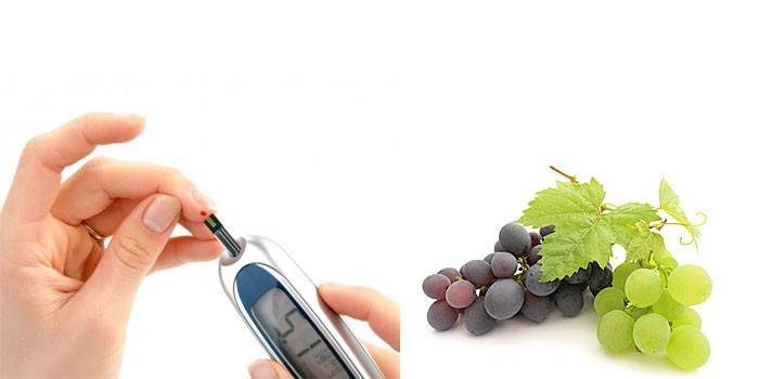 Глюкометр и виноград